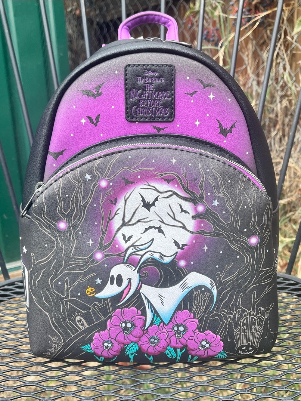 Loungefly Purple & Black The Nightmare Before Christmas Zero Mini Backpack